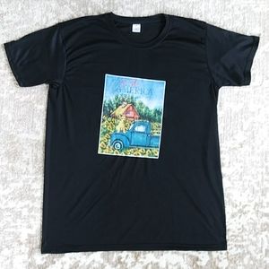 God Bless America Graphic Short Sleeve Tee Shirt L Black